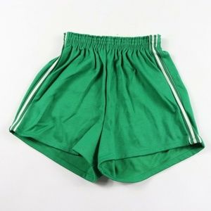 Vintage New 1970s Pele Soccer Gym Shorts Green